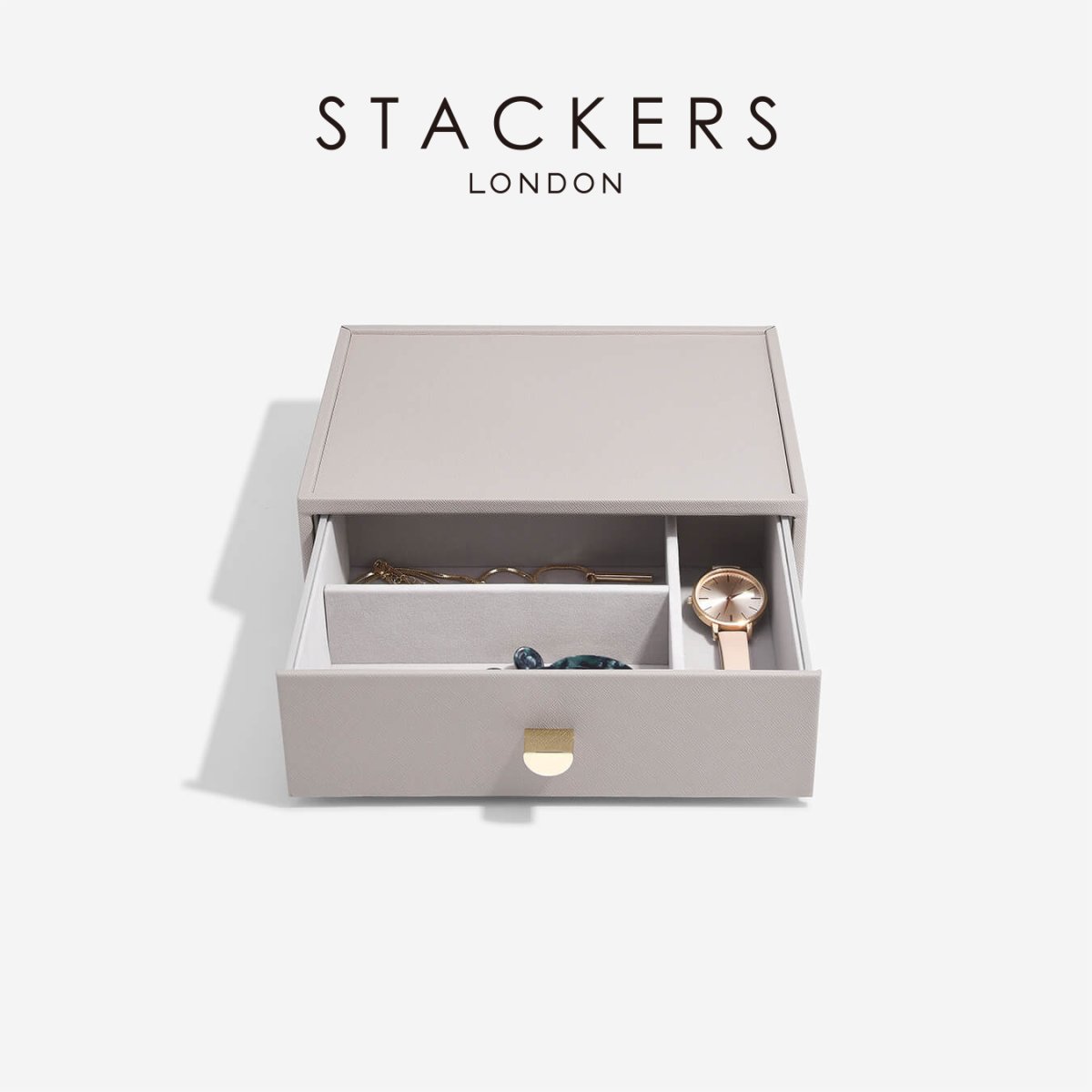 画像1: 【STACKERS】クラシック　ドロワー　ジュエリーケース ３sec  ディープ　トープ　グレージュ　Taupe  引き出し　スタッカーズ (1)