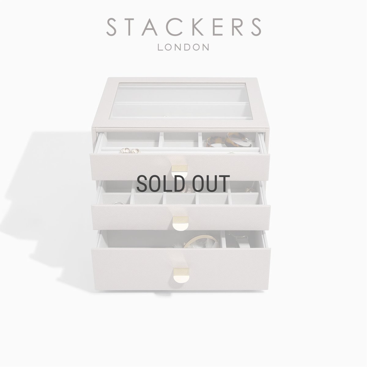 画像4: 【STACKERS】クラシック　ドロワー　ジュエリーケース 5sec  トープ　グレージュ　Taupe　 引き出し　スタッカーズ (4)