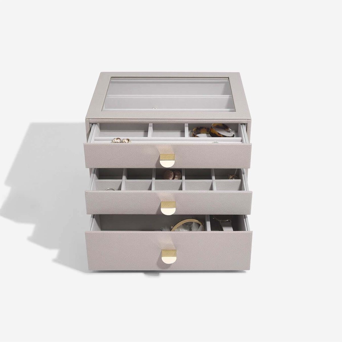 画像4: 【STACKERS】クラシック ドロワー ジュエリーケース 3sec  ディープ トープ グレージュ Taupe  引き出し スタッカーズ (4)