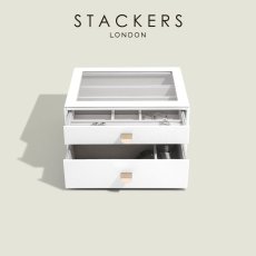 画像1: 【STACKERS】クラシック ドロワージュエリーボックス 選べる2個セット ペブルホワイトPebbleWhite 引き出し ガラス スタッカーズ ロンドン イギリス (1)