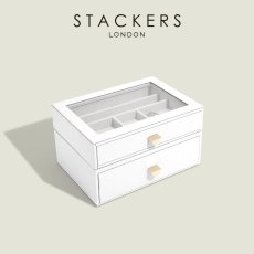 画像2: 【STACKERS】クラシック ドロワージュエリーボックス 選べる2個セット ペブルホワイトPebbleWhite 引き出し ガラス スタッカーズ ロンドン イギリス (2)