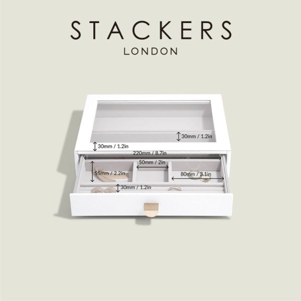 STACKERS】ドロワー ジュエリーケース リッド Lid （ガラス天窓