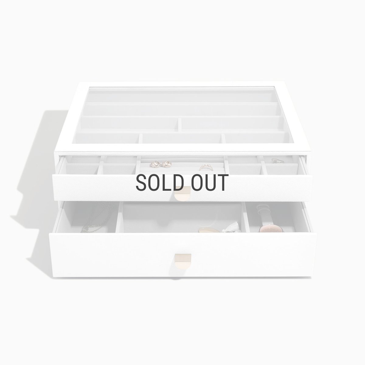 画像13: 【STACKERS】スーパーサイズ　ドロワー　グラス　リッド Glass Lid　ジュエリーケース　ペブル ホワイト Pebble White スタッカーズ (13)