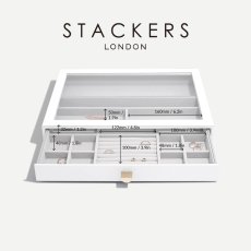 画像3: 【STACKERS】スーパーサイズ　ドロワー　グラス　リッド Glass Lid　ジュエリーケース　ペブル ホワイト Pebble White スタッカーズ (3)