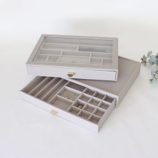 画像15: 【STACKERS】スーパーサイズ　ドロワー　グラス　リッド Glass Lid　ジュエリーケース　ペブル ホワイト Pebble White スタッカーズ (15)