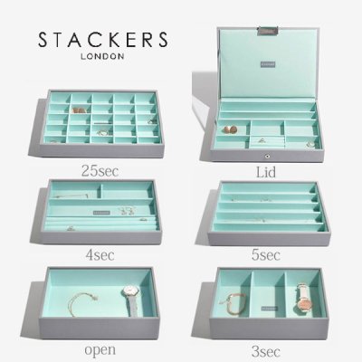 画像3: 【STACKERS】クラシック　ジュエリーボックス　 Lid　ミント  グレー グレー ターコイズ　Mint  Grey Gray スタッカーズ ロンドン イギリス