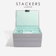 画像1: 【STACKERS】ジュエリーボックス  選べる3個セット ミント グレー/グレー ターコイズ /スタッカーズ/ジュエリーケース/ジュエリートレイ/重ねる/重なる/アクセサリーケース/イギリスデザイン/ロンドン/JEWELLRY　BOX (1)