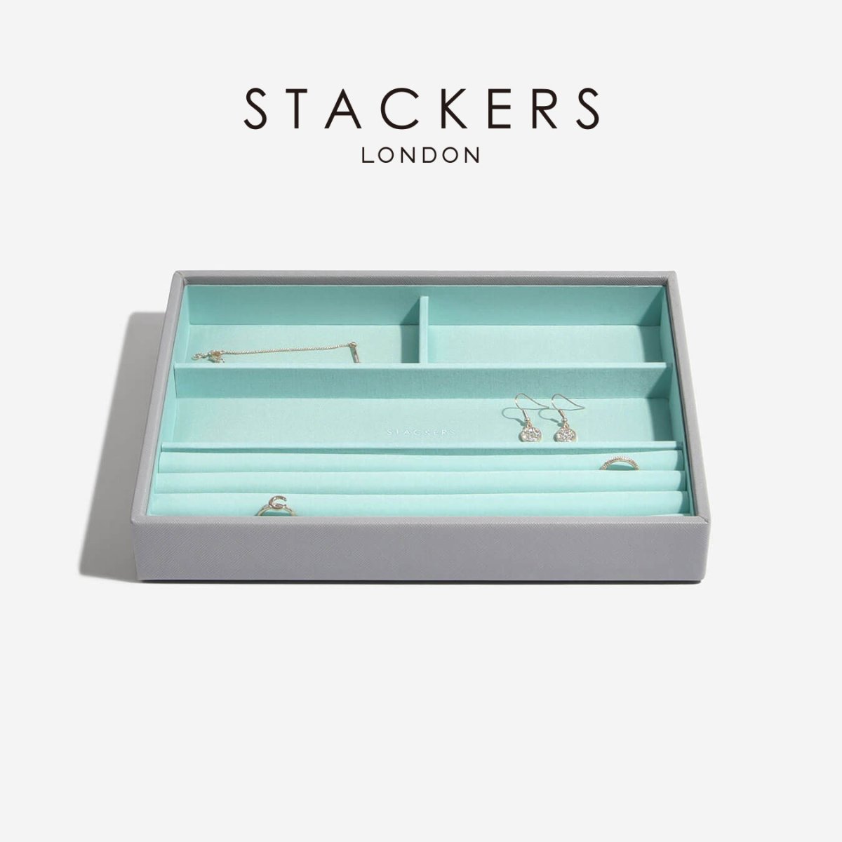 画像14: 【STACKERS】クラシック　ジュエリーボックス 選べる4個セット  4set グレー＆ミント　DoveGrey&Mint (14)