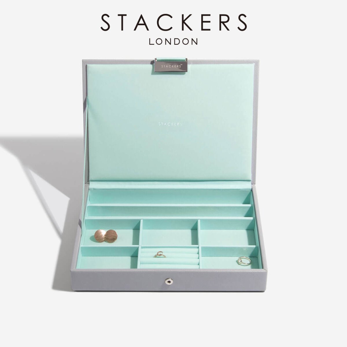 画像13: 【STACKERS】クラシック　ジュエリーボックス 選べる4個セット  4set グレー＆ミント　DoveGrey&Mint (13)
