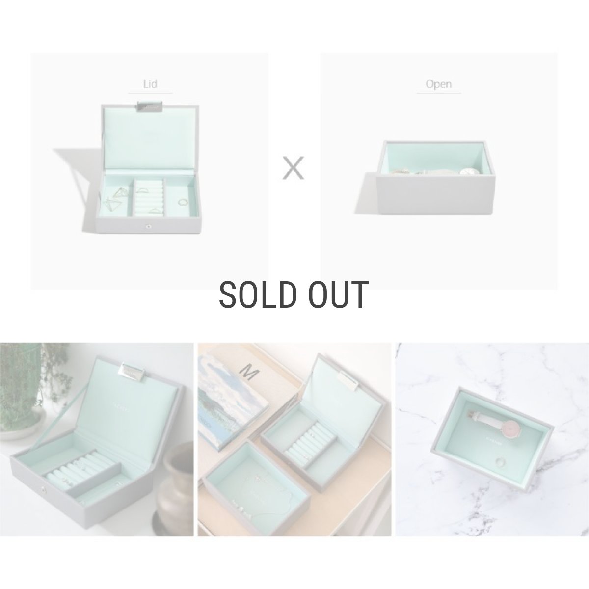 画像7: 【STACKERS】ミニ ジュエリーボックス 2個セット 2set  グレー＆ミント Dove Grey & Mint スタッカーズ (7)
