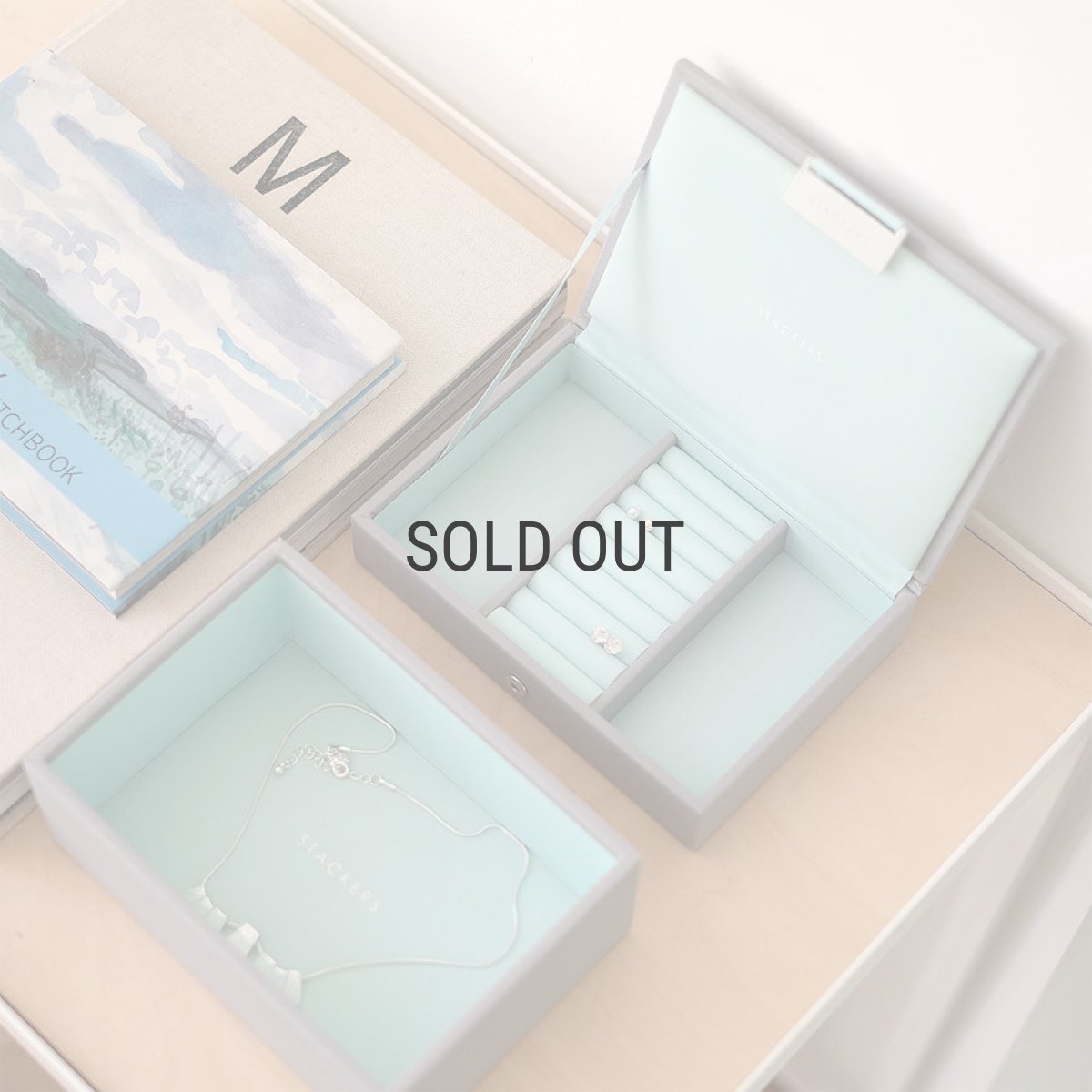 画像15: 【STACKERS】ミニ ジュエリーボックス 2個セット 2set  グレー＆ミント Dove Grey & Mint スタッカーズ (15)