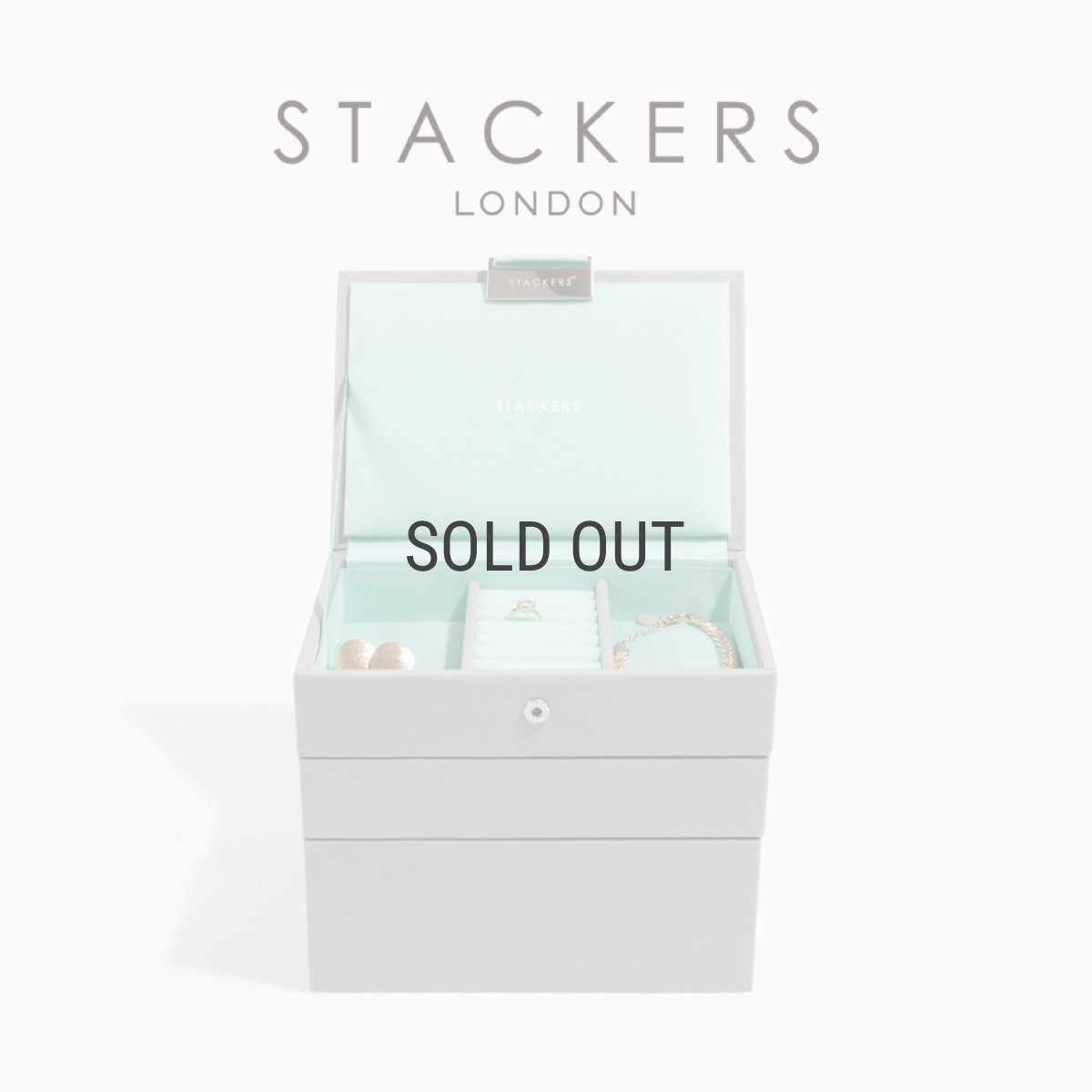 画像1: 【STACKERS】ミニ ジュエリーボックス 選べる 3set 3個セット グレー＆ミント DoveGrey＆Mint スタッカーズ　ロンドン　UK (1)
