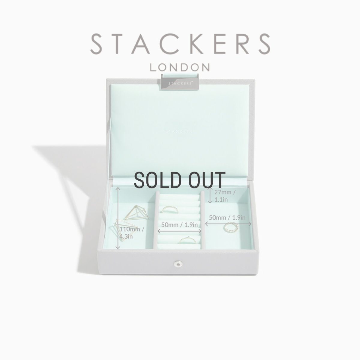 画像3: 【STACKERS】ミニ ジュエリーボックス 2個セット 2set  グレー＆ミント Dove Grey & Mint スタッカーズ (3)