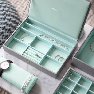 画像1: 【STACKERS】クラシック　ジュエリーボックス  3sec グレー ＆ ミント Dove Grey & Mint　スタッカーズ ロンドン イギリス