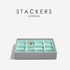 画像1: 【STACKERS】ミニ ジュエリーボックス 11sec  11個仕切り グレー＆ミント Dove Grey & Mint スタッカーズ イギリス ロンドン (1)