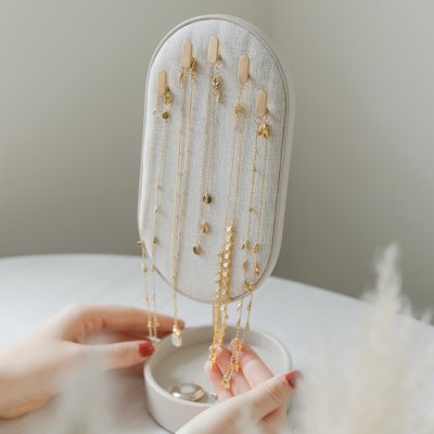 画像1: 【STACKERS】リネン・オートミール　オールインワン ジュエリーハンガー　Linen/Oatmeal All-In-One Jewellery Hangerスタッカーズ  ロンドン UK