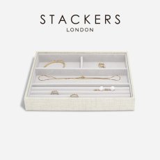 画像1: 【STACKERS】クラシック ジュエリーボックス 4sec リネン・オートミール Linen/Oatmeal スタッカーズ ロンドン イギリス (1)