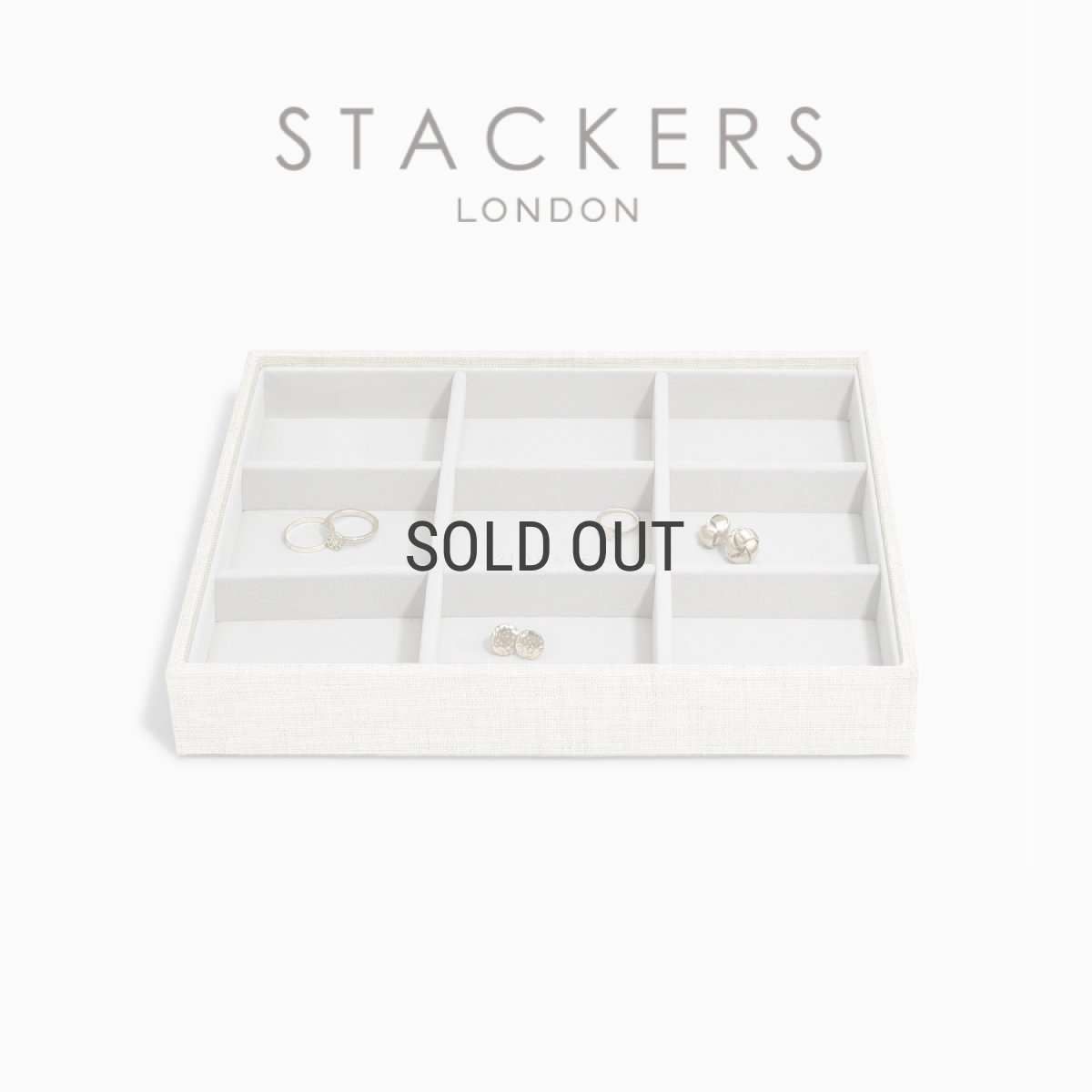 画像1: 【STACKERS】クラシック ジュエリーボックス 9sec リネン・オートミール Linen/Oatmeal スタッカーズ ロンドン イギリス (1)