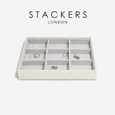 画像1: 【STACKERS】クラシック ジュエリーボックス 9sec リネン・オートミール Linen/Oatmeal スタッカーズ ロンドン イギリス (1)