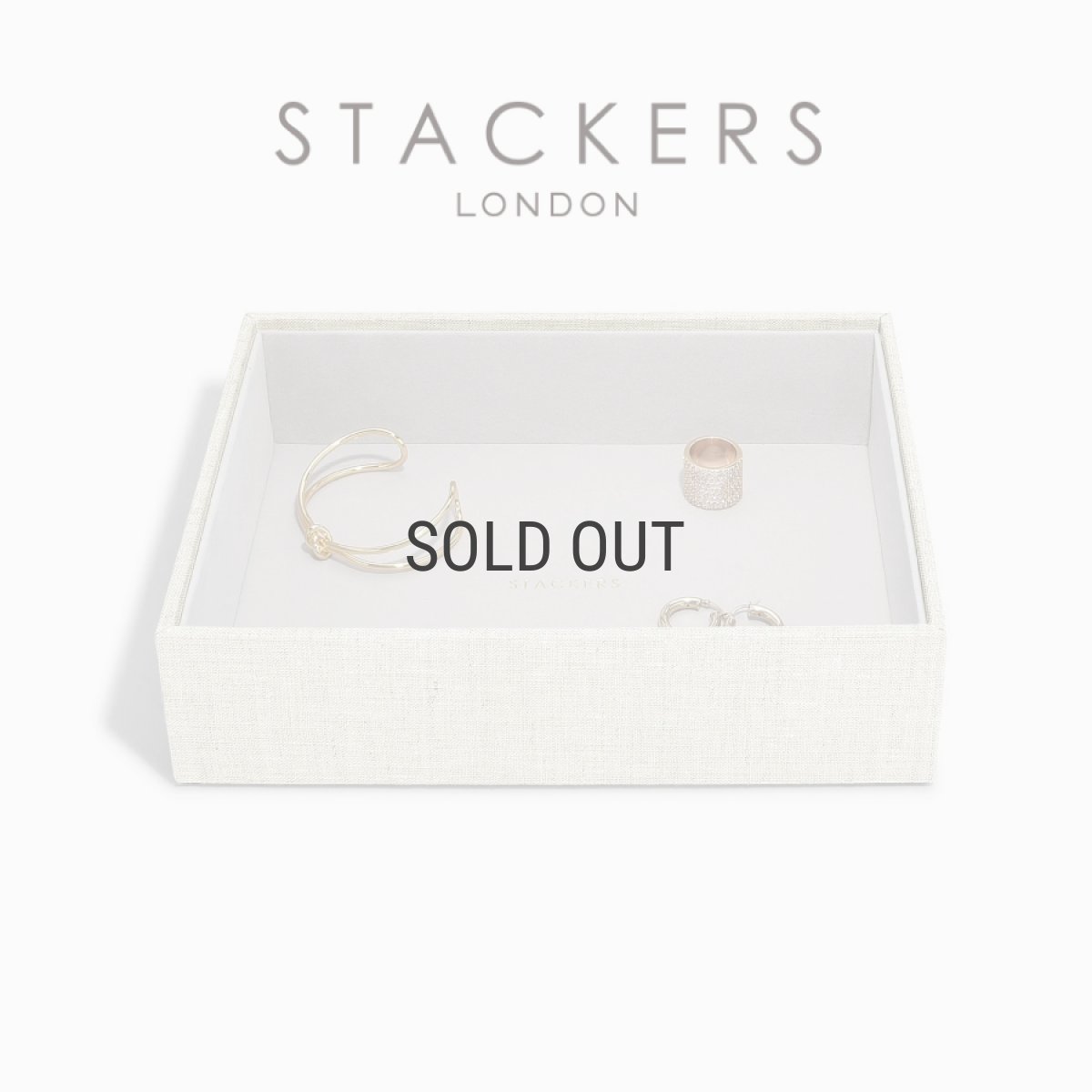画像1: 【STACKERS】クラシック ジュエリーボックス Open オープン　リネン・オートミール Linen/Oatmeal スタッカーズ ロンドン イギリス (1)