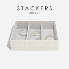 画像1: 【STACKERS】クラシック ジュエリーボックス 3sec  リネン・オートミール Linen/Oatmeal スタッカーズ ロンドン イギリス (1)