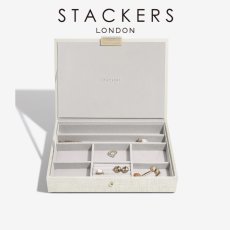 画像1: 【STACKERS】 クラシック ジュエリーボックス Lid レイヤー リネン・オートミール Linen/Oatmeal スタッカーズ ロンドン イギリス (1)