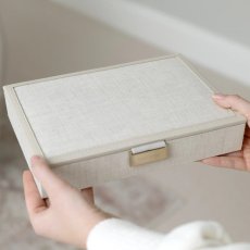 画像13: 【STACKERS】 クラシック ジュエリーボックス Lid レイヤー リネン・オートミール Linen/Oatmeal スタッカーズ ロンドン イギリス (13)