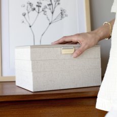 画像12: 【STACKERS】クラシック ジュエリーボックス 3sec  リネン・オートミール Linen/Oatmeal スタッカーズ ロンドン イギリス (12)