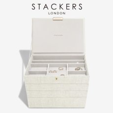 画像1: 【STACKERS】クラシック　ジュエリーボックス 選べる4個セット  4set リネン・オートミール　Linen/Oatmeal (1)