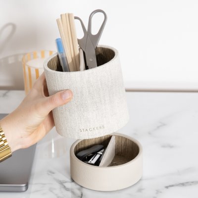 画像1: 【STACKERS】リネン・オートミール　ステーショナリーポット　Linen/Oatmeal　Stationary Pot スタッカーズ  ロンドンUK