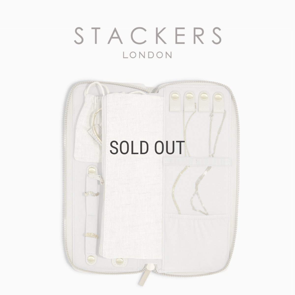 画像2: 【STACKERS】ジュエリーロール Jewellery Roll リネン・オートミール Linen/Oatmeal  スタッカーズ　ロンドン　UK  ジュエリーケース (2)