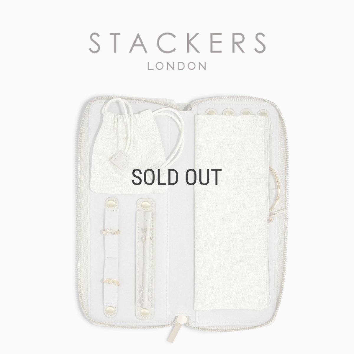 画像1: 【STACKERS】ジュエリーロール Jewellery Roll リネン・オートミール Linen/Oatmeal  スタッカーズ　ロンドン　UK  ジュエリーケース (1)