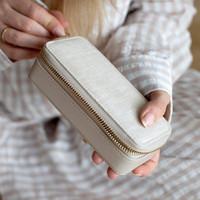 画像3: 【STACKERS】クラシック ジュエリーボックス Open オープン　リネン・オートミール Linen/Oatmeal スタッカーズ ロンドン イギリス