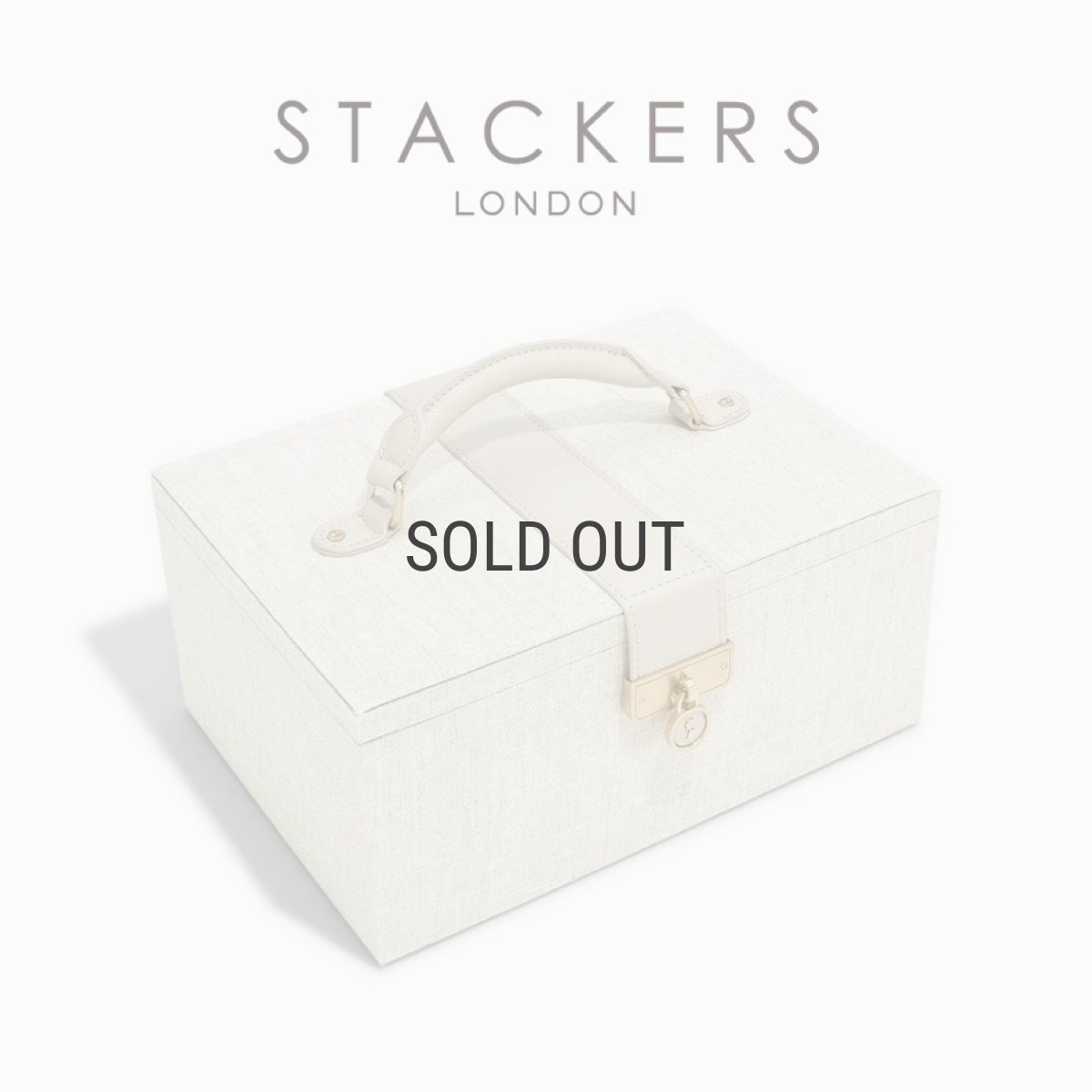 画像1: 【STACKERS】ラグジュアリークラシック ボックス  Luxury Classic  Box 　TwoTone　リネン・オートミール　Linen/Oatmeal 　ジュエリーボックス　スタッカーズ　ロンドン　イギリス (1)