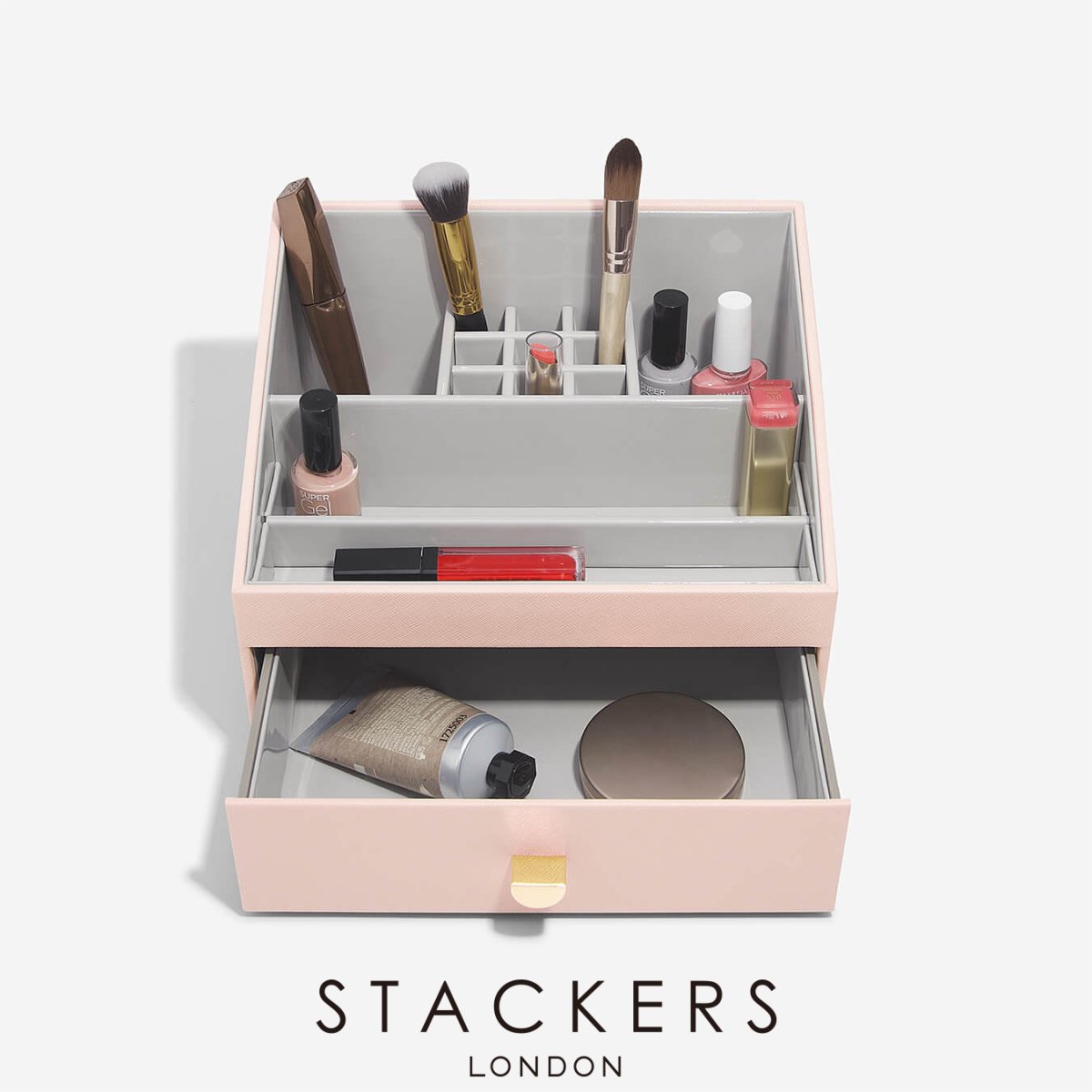 画像1: 【STACKERS】メイクアップ　オーガナイザー  クラシック　ブラッシュ　ピンク　Blush Pink 引き出し　スタッカーズ (1)