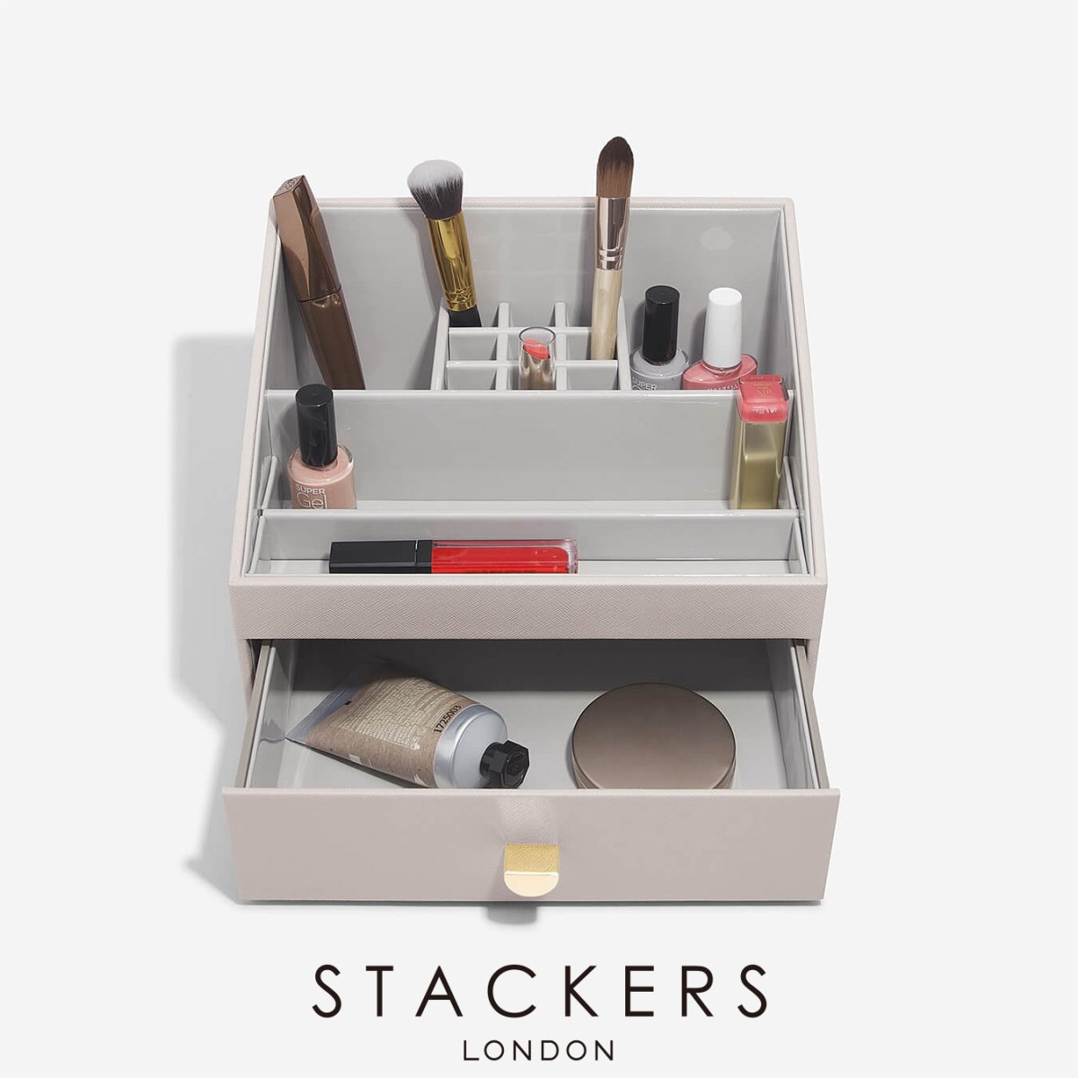 画像1: 【STACKERS】メイクアップ　オーガナイザー  クラシック　トープ　グレージュ　Taupe 引き出し　スタッカーズ (1)