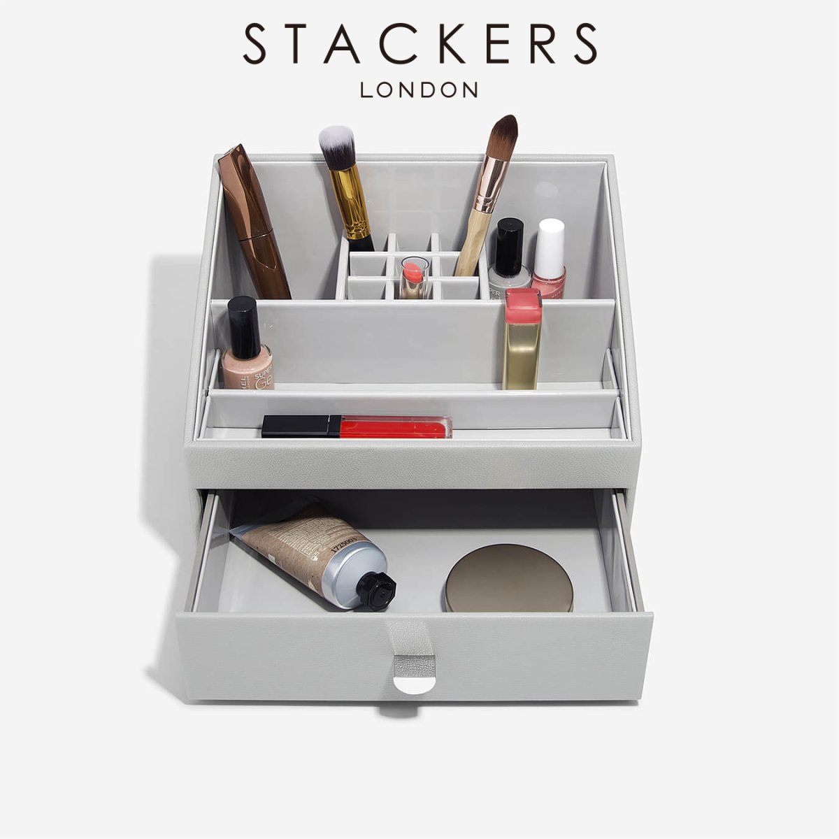 画像1: 【STACKERS】メイクアップ　オーガナイザー  クラシック　ペブルグレー　Pebble Gray  引き出し　スタッカーズ　ロンドン　UK (1)