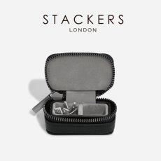 画像1: 【STACKERS】メンズ　トラベルS 　Cufflink Box　カフスボックス　Black Pebble 　ブラックペブル　スタッカーズ (1)