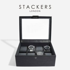 画像1: 【STACKERS】メンズ  腕時計　８ピース　ウォッチ ボックス 8 Piece Watch Box 　スムースブラック Smooth Black  スタッカーズ (1)