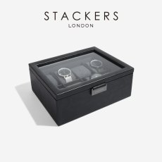 画像2: 【STACKERS】メンズ  腕時計　８ピース　ウォッチ ボックス 8 Piece Watch Box 　スムースブラック Smooth Black  スタッカーズ (2)
