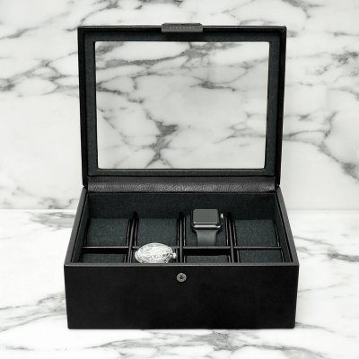 画像1: 【STACKERS】メンズ  腕時計　８ピース　ウォッチ ボックス 8 Piece Watch Box 　スムースブラック Smooth Black  スタッカーズ