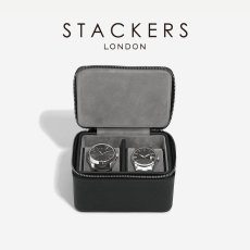 画像1: 【STACKERS】メンズ ラージ ジップ ウォッチ ボックス Men's Large Zipped Watch Box ブラック ペブル Black Pebbleスタッカーズ (1)