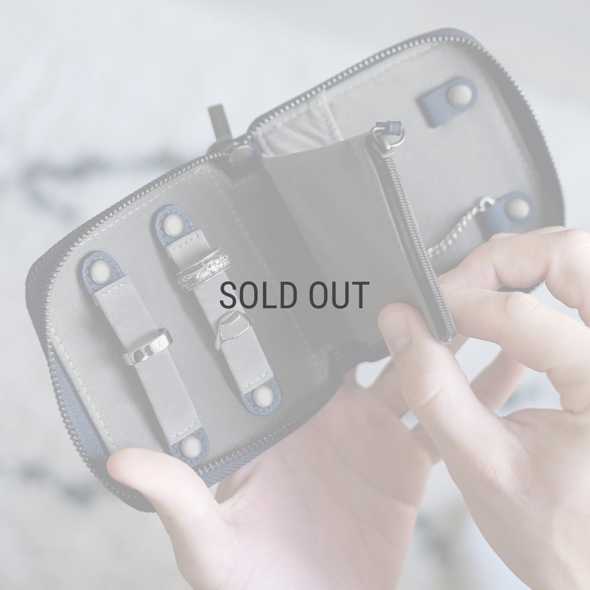 画像12: 【STACKERS】コンパクトジュエリーロール 　メンズ　  ネイビーペブル　Navy Pebble　Men’s  Compact Jewellery Roll　スタッカーズ 　ロンドン (12)