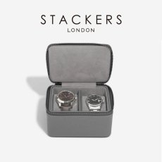 画像1: 【STACKERS】メンズ ラージ ジップ ウォッチ ボックス Men's Large Zipped Watch Box スレート グレー Slate Grey スタッカーズ (1)