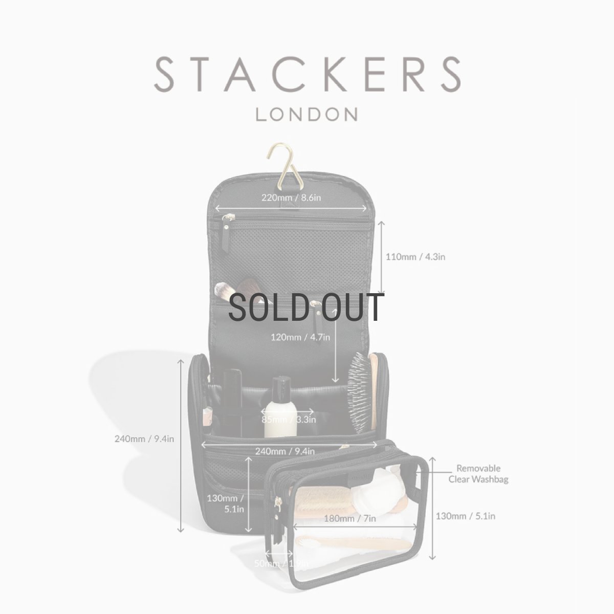 画像12: 【STACKERS】ハンギング ウォッシュバッグ　Hanging Wash Bag  メンズブラック Men's Black スタッカーズ (12)