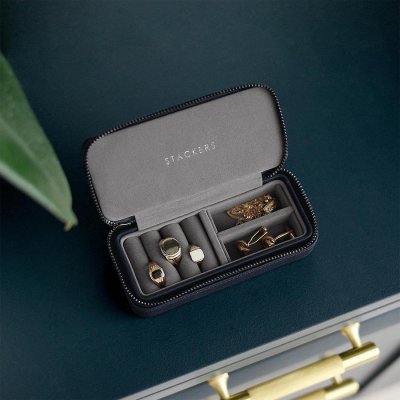 画像3: 【STACKERS】コンパクトジュエリーロール 　メンズ　  ネイビーペブル　Navy Pebble　Men’s  Compact Jewellery Roll　スタッカーズ 　ロンドン