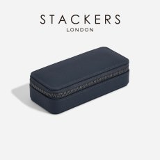 画像2: 【STACKERS】トラベル ジュエリーボックス M メンズ Men's ネイビー ブルーペブル Navy Blue Pebble スタッカーズ (2)