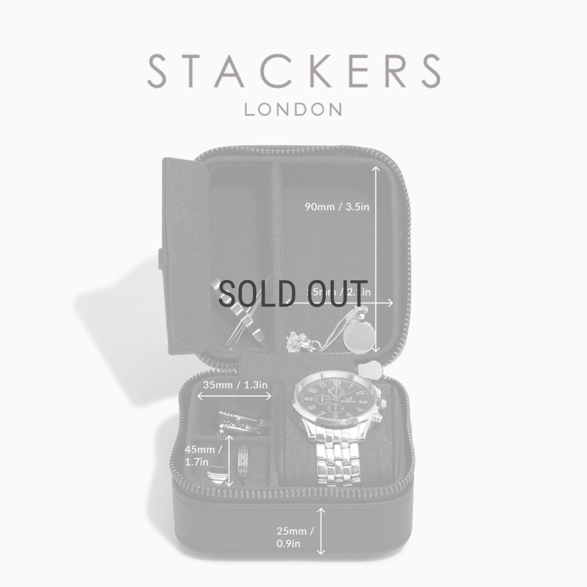 画像13: 【STACKERS】 ウォッチ&ジュエリーボックス（スクエア） Watch & Jewellery box ブラックフルーテッド Black Fluted スタッカーズ ロンドン (13)