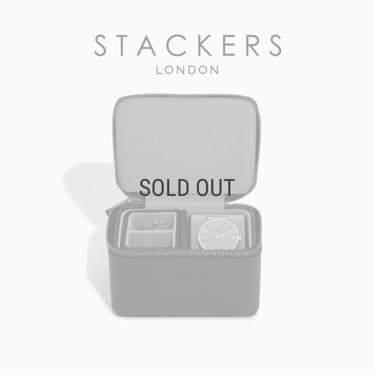 画像1: 【STACKERS】メンズ ウォッチ＆カフスボックス Watch＆Cufflink Box ブラック ペブル Black Pebbleスタッカーズ　イギリス　ロンドン (1)