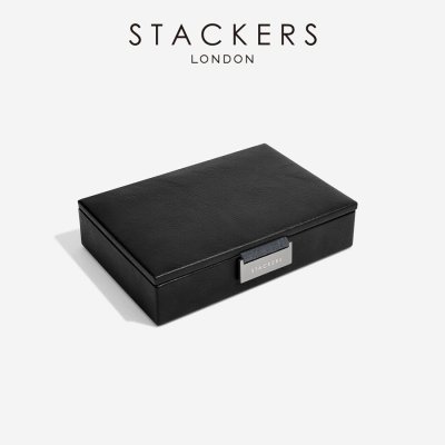 画像2: 【STACKERS】ミニ ジュエリーボックス 2個セット 2set  ブラック Black ウォッチ＆カフスリンク  Watch & Cufflink Box メンズ men's スタッカーズ